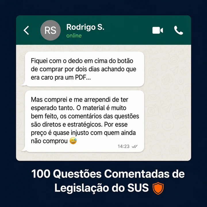 Depoimento do Rodrigo sobre as 100 Questões Comentadas de Legislação do SUS